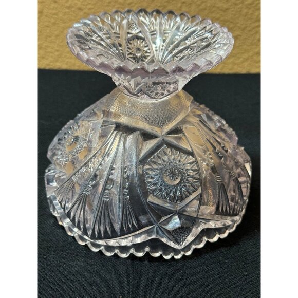 Antique Imperial Glass Nucut 212 Footed Compote Saw Tooth Edge Dish - Picture 8 of 10
